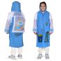 Allextreme Raincoat for Kids 13-15 Years Long Rain Jacket Boys Girls Rainsuit Waterproof Children Rainwear with Hood School Bag Cover & Carry Pouch (1Pc, 4XL, Dino Print, Sky Blue)