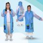 Allextreme Raincoat for Kids 13-15 Years Long Rain Jacket Boys Girls Rainsuit Waterproof Children Rainwear with Hood School Bag Cover & Carry Pouch (1Pc, 4XL, Dino Print, Sky Blue)