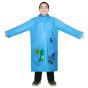 Allextreme Raincoat for Kids 8-10 Years Long Rain Jacket Boys Girls Rainsuit Waterproof Children Rainwear with Hood School Bag Cover & Carry Pouch (Pack of 1, 2XL, Dino Print, Blue)