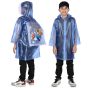 Allextreme Raincoat for Kids 13-15 Years Long Rain Jacket Boys Girls Rainsuit Waterproof Children Rainwear with Hood School Bag Cover & Carry Pouch (Pack of 1, 4XL, Blue)