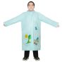 Allextreme Raincoat for Kids 13-15 Years Long Rain Jacket Boys Girls Rainsuit Waterproof Children Rainwear with Hood School Bag Cover & Carry Pouch (Pack of 1, 4XL, Dino Print, Aquamarine)