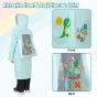 Allextreme Raincoat for Kids 8-10 Years Long Rain Jacket Boys Girls Rainsuit Waterproof Children Rainwear with Hood School Bag Cover & Carry Pouch (Pack of 1, 2XL, Dino Print, Aquamarine)