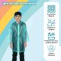 Allextreme Raincoat for Kids 6-7 Years Long Rain Jacket Boys Girls Rainsuit Waterproof Children Rainwear with Hood School Bag Cover & Carry Pouch (Airplane Print, XL, Green, 1pc)