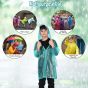 Allextreme Raincoat for Kids 13-15 Years Long Rain Jacket Boys Girls Rainsuit Waterproof Children Rainwear with Hood School Bag Cover & Carry Pouch (Airplane Print, 4XL, Green, 1pc)