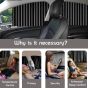 AllExtreme Magnetic Car Curtain Slat Folding Window Sunshade Visor Car Side Window Windshield Sun Protection Slider UV Rays Reflector (Pack of 2, Black)