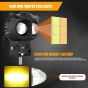 Allextreme 20W LED Fog Lamp IP68 12V-60V DC Power High Brightness Owl Shaped Projector Lights Auxiliary Spotlight with Mounting Bracket Universal Fit for All Cars and Bikes (Yellow/Cool White, Pcs 1)