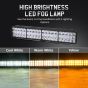 Allextreme 24W LED Fog Lamp 9-85V DC Power 9000 Lm High Brightness Bar Lights External Spotlight with Mounting Bracket Universal Fit for All Cars and Bikes (Yellow/Warm White, Pack of 1)