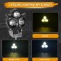 Allextreme LED Fog Lamp Three Eyes Owl Shape 30W 9-85V DC Power 6000 Lm High Brightness Projector Lights with Mounting Bracket Universal Fit for All Cars and Bikes (Warm White/Yellow, Pack of 1)