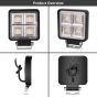 Allextreme 24W 9-85V DC Power 7000 Lm High Brightness LED Fog Lamp Bar Lights External Spotlight with Mounting Bracket Universal Fit for All Cars and Bikes (Warm White/Yellow, Pack of 1)