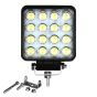 Allextreme CYT 16 LED Square Focus Beam Light 48W 12V DC Waterproof Fog Pod Driving Spot Head Lamp Off-Roading Lights Universal For All Bikes and Cars (Set of 1)