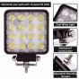 Allextreme CYT 16 LED Square Focus Beam Light 48W 12V DC Waterproof Fog Pod Driving Spot Head Lamp Off-Roading Lights Universal For All Bikes and Cars (Set of 1)