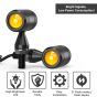 Allextreme Bullet Shape LED Turn Signal Lights 12V Universal Indicator Light with 21 Modes Flasher for Bikes & Motorcycles (Amber, Pack of 2)