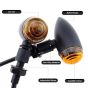 Allextreme Bullet Shape Turn Signal Lights 12V LED Universal Zinc Alloy Off-road Modified 5W Indicator Light with 6000K Colour Temperature for M8 Bikes (Amber, Pack of 2)