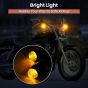 Allextreme Bullet Shape Turn Signal Lights 12V LED Universal Zinc Alloy Off-road Modified 5W Indicator Light with 6000K Colour Temperature for M8 Bikes (Amber, Pack of 2)