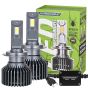 Allextreme Hyperdrive H7 200W LED Headlight Conversion Kit with 22000LM Ultra Bright Beam Fog Light Chip IP68 Waterproof Easy Install 4300K Car Headlamp Bulbs for Automobiles (2Pcs, Warm Yellow)