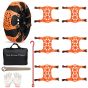 Allextreme 14” Anti-Slip Car Tyre Chain Universal Emergency 13 Nail Anti-Skid Belt Snow & Off-Roading Traction Parts with Storage Bag Chain Hooks and Gloves for Cars SUV Bike (Orange, Set of 6)