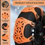 Allextreme 14” Anti-Slip Car Tyre Chain Universal Emergency 13 Nail Anti-Skid Belt Snow & Off-Roading Traction Parts with Storage Bag Chain Hooks and Gloves for Cars SUV Bike (Orange, Set of 6)