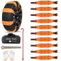 AllExtreme 14.5” Anti-Slip Car Tyre Chain Universal Emergency 5 Nail Anti-Skid Belt Snow & Off-Roading Traction Parts with Storage Bag Chain Hooks and Gloves for Cars SUV Bike (Orange, Pack of 10)
