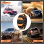 AllExtreme 14.5” Anti-Slip Car Tyre Chain Universal Emergency 5 Nail Anti-Skid Belt Snow & Off-Roading Traction Parts with Storage Bag Chain Hooks and Gloves for Cars SUV Bike (Orange, Pack of 10)