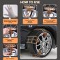 Allextreme 18"Anti-Slip Car Tyre Chain Universal Emergency 3 Chains Anti-Skid Belt Snow & Off-Roading Traction Parts with Storage Bag Chain Hooks and Gloves for Cars SUV Bike (Set of 8, Brown)