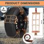 Allextreme 18"Anti-Slip Car Tyre Chain Universal Emergency 3 Chains Anti-Skid Belt Snow & Off-Roading Traction Parts with Storage Bag Chain Hooks and Gloves for Cars SUV Bike (Set of 8, Brown)