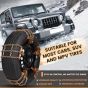Allextreme 18"Anti-Slip Car Tyre Chain Universal Emergency 3 Chains Anti-Skid Belt Snow & Off-Roading Traction Parts with Storage Bag Chain Hooks and Gloves for Cars SUV Bike (Set of 8, Brown)