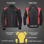 Allextreme FLAWLESS Unisex Riding Jacket CE Level 2 Certified Mesh Fabric Back Shoulder & Elbow Protection Guard and Reflective Stickers Motorcycle Rider Gear for Bikers (L, Red & Black)