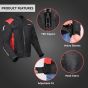 Allextreme FLAWLESS Unisex Riding Jacket CE Level 2 Certified Mesh Fabric Back Shoulder & Elbow Protection Guard and Reflective Stickers Motorcycle Rider Gear for Bikers (L, Red & Black)