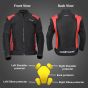 Allextreme FLAWLESS Unisex Riding Jacket CE Level 2 Certified Mesh Fabric Back Shoulder & Elbow Protection Guard and Reflective Stickers Motorcycle Rider Gear for Bikers (XXL, Red & Black)