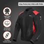 Allextreme FLAWLESS Unisex Riding Jacket CE Level 2 Certified Mesh Fabric Back Shoulder & Elbow Protection Guard and Reflective Stickers Motorcycle Rider Gear for Bikers (XXL, Red & Black)