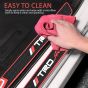 AllExtreme Car Door Foot Step Entry Guard Protector Strip TRD Print Anti-Scratch Scuff Plate with Adhesive for All Cars (Set of 1, Black & Red)