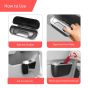 Allextreme Car Trash Can Mini Vehicle Dustbin with Lid Universal Fit Portable Garbage Organiser Mounted Ashtray Waste Bin Dust Case Storage for Cars (Pack of 1, Black)