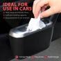 Allextreme Car Trash Can Mini Vehicle Dustbin with Lid Universal Fit Portable Garbage Organiser Mounted Ashtray Waste Bin Dust Case Storage for Cars (Pack of 1, Black)
