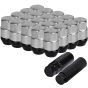 AllExtreme M12x1.5mm Wheel Nuts Close End Chrome Plated Steel Alloy Lug Nut Set with Aluminum Cap & Key for Cars Wheels Tyres (20Pcs)