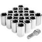 AllExtreme M12x1.5mm Wheel Nuts Open End Steel Aluminum Alloy Extended Lug Nut Set with Key for Cars Wheels Tyres (16Pcs, Titanium Colour)