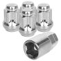 AllExtreme M12x1.5mm Locking Steel Alloy Wheel Lock Bolts 60Deg Tapered Close End Security Nuts with Key for Car Truck Wheels (5Pcs, Random Colour)