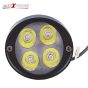 Allextreme EX4FHW2 4 LED, 12W, Round Fog Light 7/8 Inch Handlebar Mirror Mount Driving Head Lamp with Mounting Brackets for Cars and Motorcycle (White Light, 2 PCS)