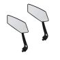 AllExtreme EXNBS02N Universal Rear View for Motorcycle, Side Mirrors (Pack of 2, Black)