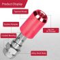 AllExtreme M12x1.5mm Wheel Nuts Open End Steel Aluminum Alloy Extended Lug Nut Set with Key for Cars Wheels Tyres (16Pcs, Red Colour)