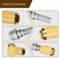 AllExtreme M12x1.5mm Wheel Nuts Open End Steel Aluminum Alloy Extended Lug Nut Set with Key for Cars Wheels Tyres (16Pcs, Gold Colour)