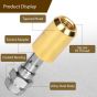 AllExtreme M12x1.5mm Wheel Nuts Open End Steel Aluminum Alloy Extended Lug Nut Set with Key for Cars Wheels Tyres (16Pcs, Gold Colour)