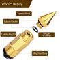 AllExtreme M12x1.5mm Wheel Nuts Close End Steel Aluminum Alloy Extended Lug Nut Set with Spike & Key for Cars Wheels Tyres (20Pcs, Gold Colour)