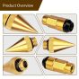 AllExtreme M12x1.5mm Wheel Nuts Close End Steel Aluminum Alloy Extended Lug Nut Set with Spike & Key for Cars Wheels Tyres (20Pcs, Gold Colour)