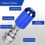 AllExtreme M12x1.5mm Wheel Nuts Open End Steel Aluminum Alloy Extended Lug Nut Set with Key for Cars Wheels Tyres (16Pcs, Blue Colour)