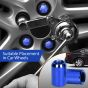 AllExtreme M12x1.5mm Wheel Nuts Open End Steel Aluminum Alloy Extended Lug Nut Set with Key for Cars Wheels Tyres (16Pcs, Blue Colour)