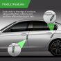 AllExtreme Universal Car Door Guard Trim Anti Scratch Bumper Door-Edge Rubber Paint Protector Sticker Compatible with All Cars & Vehicles (4Pcs, Black/Green)