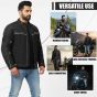 AllExtreme Denim Bike Riding Jacket CE Level 2 Protector Racer Armour with Night Visibility Sticker Shoulder Back Elbow Protection Abrasion Resistance Motorcycle Biker Gear for Men (Small, Black)