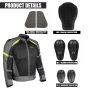 Allextreme SNOWSTORM Bike Riding Jacket CE Level 2 Certified Armour Protector Back Elbows Shoulders Protection Mesh Fabric Motorcycle Rider Gear for Bikers (5XL, Black & Green)