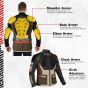 Allextreme RALLY Unisex Motorcycle Riding Jacket Polyester and Mesh Fabric with Back Elbow Shoulder CE Level 2 Certified Armour Chest Protection for Bikers (L, Olive Green)
