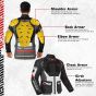 Allextreme RALLY Unisex Motorcycle Riding Jacket Polyester and Mesh Fabric with Back Elbow Shoulder CE Level 2 Certified Armour Chest Protection for Bikers (XL, Grey)